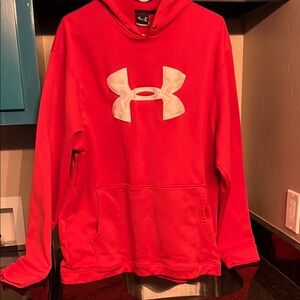 Under Armour Red Hoodie with White Logo